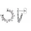 Baguette Front Facing Hoop Earrings Mounting in Platinum for Tapered baguette Stone, 1.58 grams