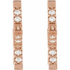 Star Hoop Earrings Mounting in 14 Karat Rose Gold for Round Stone, 2.98 grams