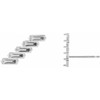 Baguette Ear Climbers Mounting in 14 Karat White Gold for Straight baguette Stone, 0.27 grams