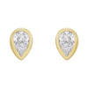 Pear Micro Bezel Set Stud Earrings Mounting in 14 Karat Yellow Gold for Pear Stone, 0.52 grams
