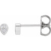 Pear Micro Bezel Set Stud Earrings Mounting in Sterling Silver for Pear Stone, 0.42 grams