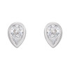 Pear Micro Bezel Set Stud Earrings Mounting in Sterling Silver for Pear Stone, 0.42 grams