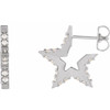 Star Hoop Earrings Mounting in Platinum for Round Stone, 4.53 grams