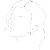 Star Hoop Earrings Mounting in Platinum for Round Stone, 4.53 grams