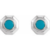 Geometric Cabochon Earrings Mounting in Sterling Silver for Round Stone, 1.74 grams