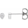 Pear Micro Bezel Set Stud Earrings Mounting in 14 Karat White Gold for Pear Stone, 0.52 grams