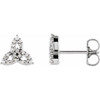 Celtic Inspired Trinity Earrings Mounting in 14 Karat White Gold for Round Stone, 1.49 grams
