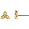 Celtic Inspired Trinity Earrings Mounting in 14 Karat Yellow Gold for Round Stone, 0.63 grams