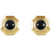 Geometric Cabochon Earrings Mounting in 14 Karat Yellow Gold for Round Stone, 2.19 grams