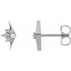 Starburst Earrings Mounting in Sterling Silver for Round Stone, 0.58 grams