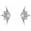 Starburst Earrings Mounting in Sterling Silver for Round Stone, 0.58 grams