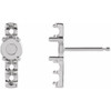 Accented Bar Earrings Mounting in Platinum for Round Stone, 1.09 grams