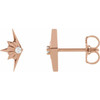 Starburst Earrings Mounting in 14 Karat Rose Gold for Round Stone, 0.73 grams