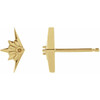 Starburst Earrings Mounting in 14 Karat Yellow Gold for Round Stone, 0.24 grams