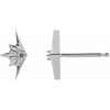 Starburst Earrings Mounting in Platinum for Round Stone, 0.36 grams