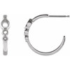 Bezel Set Hoop Earrings Mounting in Platinum for Pear shape Stone, 2.33 grams
