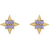 Celestial Earrings Mounting in 14 Karat Yellow Gold for Round Stone, 1.69 grams