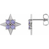 Celestial Earrings Mounting in Platinum for Round Stone, 2.56 grams