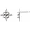 Celestial Earrings Mounting in Sterling Silver for Round Stone, 0.58 grams