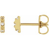 Accented Earrings Mounting in 14 Karat Yellow Gold for Round Stone, 0.6 grams