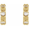 Accented Earrings Mounting in 14 Karat Yellow Gold for Round Stone, 0.6 grams