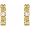 Accented Earrings Mounting in 14 Karat Yellow Gold for Round Stone, 0.6 grams