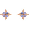 Celestial Earrings Mounting in 14 Karat Rose Gold for Round Stone, 1.71 grams