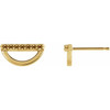 Geometric Earrings Mounting in 14 Karat Yellow Gold for Round Stone, 0.56 grams