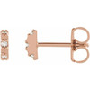 Accented Earrings Mounting in 14 Karat Rose Gold for Round Stone, 0.61 grams