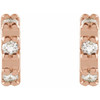 Accented Earrings Mounting in 14 Karat Rose Gold for Round Stone, 0.61 grams