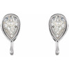 Pear Bezel Set Earring Top Mounting in Platinum for Pear Stone, 0.26 grams