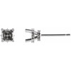 Round 4 Prong Stud Earrings Mounting in Sterling Silver for Round Stone, 0.31 grams