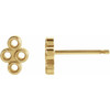 Bezel Set Cluster Earrings Mounting in 14 Karat Yellow Gold for Round Stone, 0.71 grams