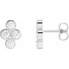 Bezel Set Cluster Earrings Mounting in Sterling Silver for Round Stone, 1.33 grams