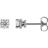 Round 4 Prong Stud Earrings Mounting in Platinum for Round Stone, 1.53 grams