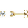 Round 4 Prong Stud Earrings Mounting in 14 Karat Yellow Gold for Round Stone, 0.64 grams