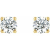Round 4 Prong Stud Earrings Mounting in 14 Karat Yellow Gold for Round Stone, 0.64 grams