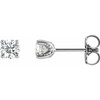 Round 4 Prong Stud Earrings Mounting in Platinum for Round Stone, 0.93 grams