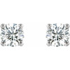 Round 4 Prong Stud Earrings Mounting in Platinum for Round Stone, 0.93 grams