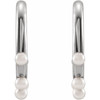 Pearl Hoop Earrings Mounting in Sterling Silver for Pearl Stone, 2.27 grams