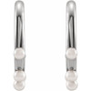 Pearl Hoop Earrings Mounting in Platinum for Pearl Stone, 4.37 grams