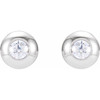 Round Bezel Set Stud Earrings Mounting in Sterling Silver for Round Stone, 0.56 grams