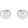 Round Bezel Set Stud Earrings Mounting in Platinum for Round Stone, 1.01 grams