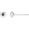 Round Bezel Set Stud Earrings Mounting in 14 Karat White Gold for Round Stone, 0.22 grams