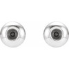Round Bezel Set Stud Earrings Mounting in 14 Karat White Gold for Round Stone, 0.22 grams