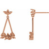 Geometric Cluster Earrings Mounting in 14 Karat Rose Gold for N/a Stone, 1.5 grams