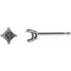 Square 4 Prong Stud Earrings Mounting in Sterling Silver for Square Stone, 0.14 grams