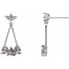 Geometric Cluster Earrings Mounting in 14 Karat White Gold for N/a Stone, 1.44 grams