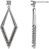 Accented Geometric Earrings Mounting in Sterling Silver for Round Stone, 2.16 grams