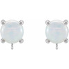 Round Cabochon Earring Top Mounting in 14 Karat White Gold for Round Stone, 0.33 grams